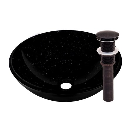 Novatto GALASSIA Glass Vessel Bathroom Sink Set, Oil Rubbed Bronze TIS-318ORB